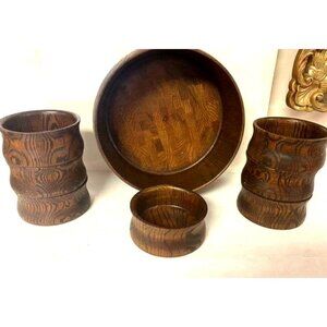 Heirloom Oak By Didware Salad Bowl and Salad Bowls Vintage Model 1610